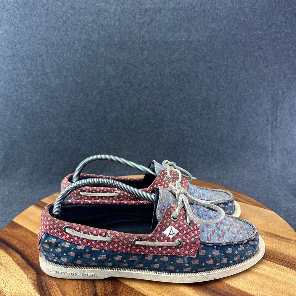 Sperry Vineyard Vines Boat Shoes Mens 10 American Flag Stars Patriotic STS19092